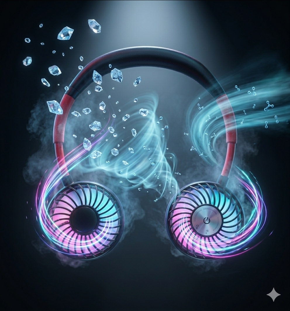 RGB Waterproof Neck Fan with LED Lights