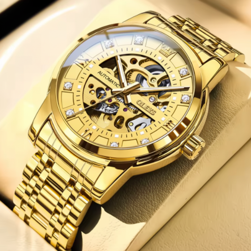 Gold Skeleton Watch - No Logo