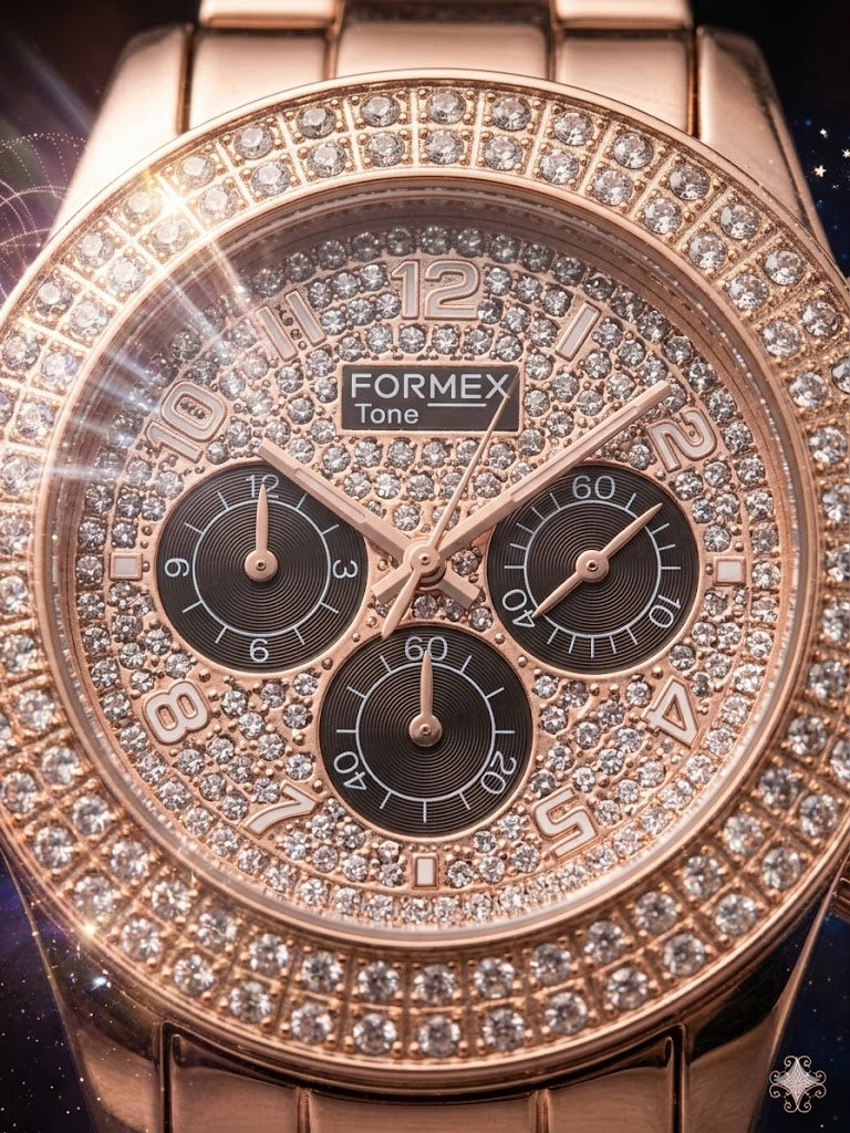ChronVeil Crystal Bezel | Gold & Silver Watch