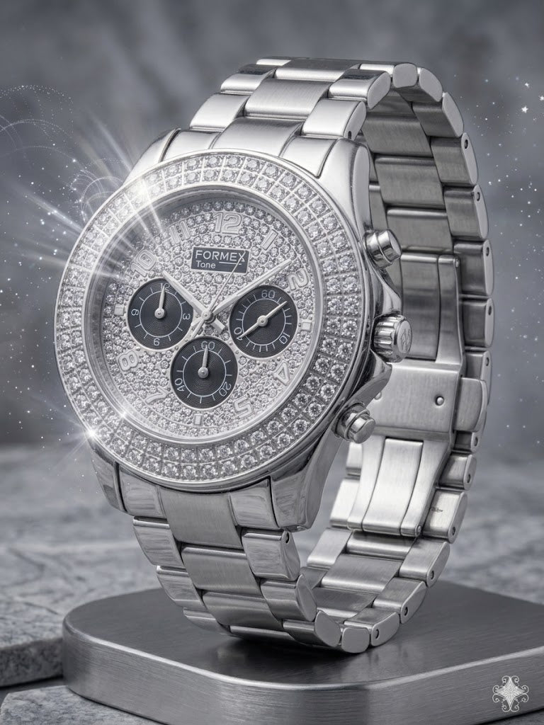 ChronVeil Crystal Bezel | Gold & Silver Watch
